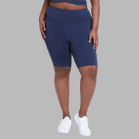 Adhocia short cycliste bleu de grande taille