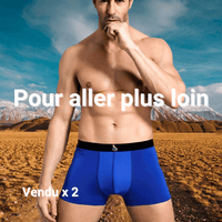 Slip boxer bleu, léger et très confortable Prémium sous-vêtements homme de sport fitness ajusté en tissu Elasthanne recyclé respirant parfait pour le yoga et autres activités