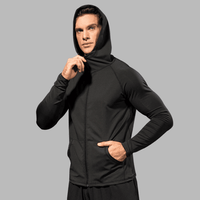 veste de sport respirante avec capuche et manches longues parfait pour extérieur et la sa lle de sport. adhocia