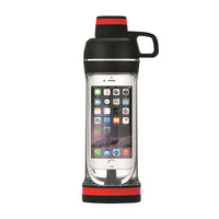 Bouteille d'eau à double fonction- Rangez vos produits essentiels dans un compartiment étanche intégré. Matériau Tritan Marque Adhocia Capacité 480-ml Couleur Noir - Transparente