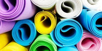 ensemble de tapis de yoga enroulé multi couleur vue de profil site officiel adhocia 