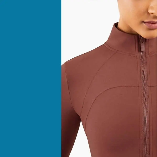 Veste hiver de yoga pour femme avec fermeture éclair