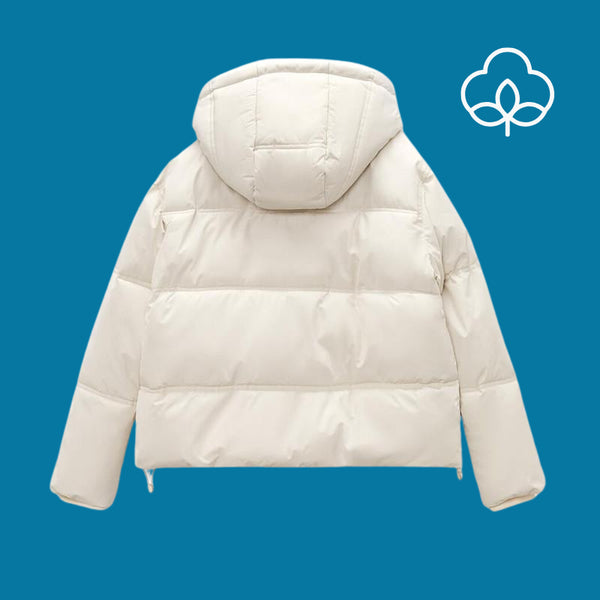 Blouson matelassé chaud à capuche manches longues femme