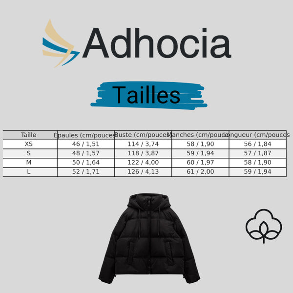 Blouson matelassé chaud à capuche manches longues femme