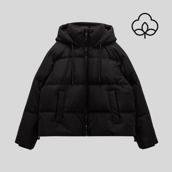 Blouson matelassé chaud à capuche manches longues femme
