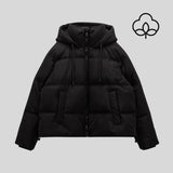 Blouson matelassé chaud à capuche manches longues femme