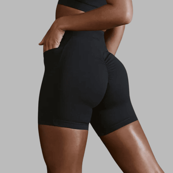 Bermuda Short de sport antibactérien de yoga féminin bleu