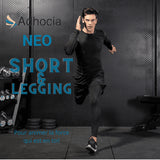 NEO ensemble-short-et-legging-noir-vetement-masculin-de-sport-en-tissus-respirant-antibacterien le site adhocia.com