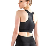 Prémium soutien gorge noir vue de dos type débardeur de sport fitness femmes bretelles  en tissu large parfait pour le yoga et le pilates.  Convient parfaitement pour les postures extrêmes.