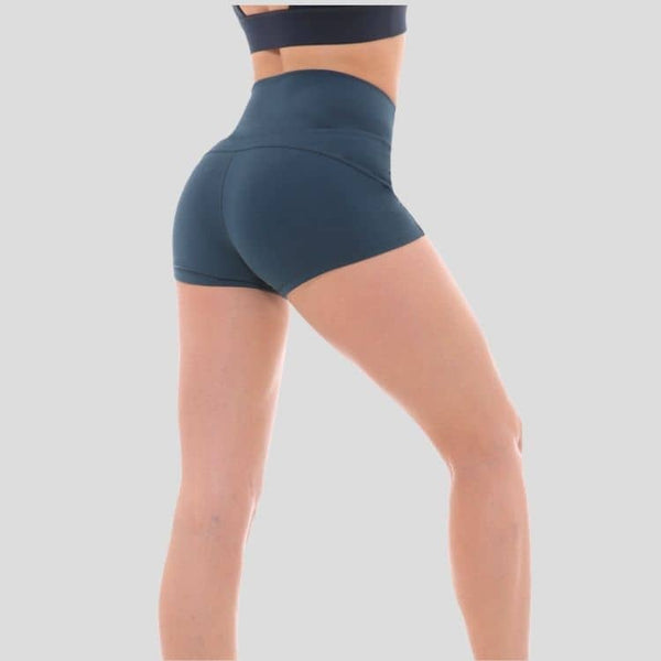 Short court de yoga avec ceinture haute de maintien