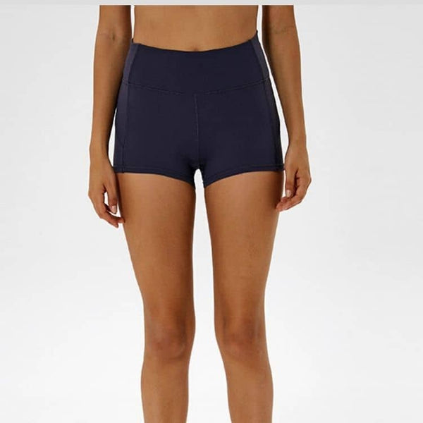 Short court de yoga avec ceinture haute de maintien