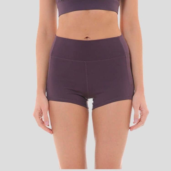 Short court de yoga avec ceinture haute de maintien