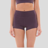 Short court de yoga avec ceinture haute de maintien