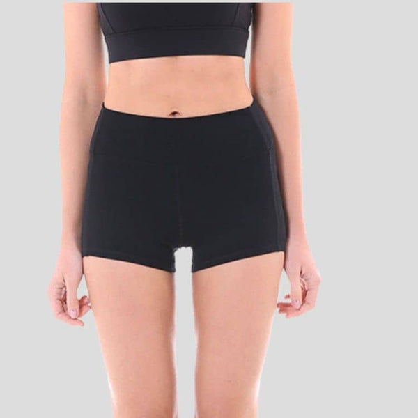 Short court de yoga avec ceinture haute de maintien