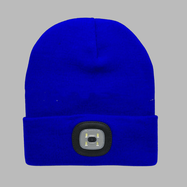 Bonnet tricoté unisexe avec double LED blanc / rouge et batterie USB