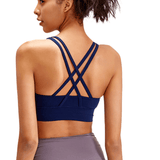 Brassière de sport yoga double bretelles croisées