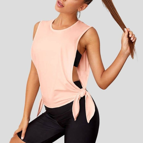 89- Pancho-shirt de yoga femme sans manche