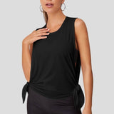 Pancho-shirt de yoga femme sans manche couleur noir