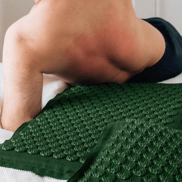Matelas vert armée d'acupuncture perforé à l'aiguille Lotus en lin biologique 