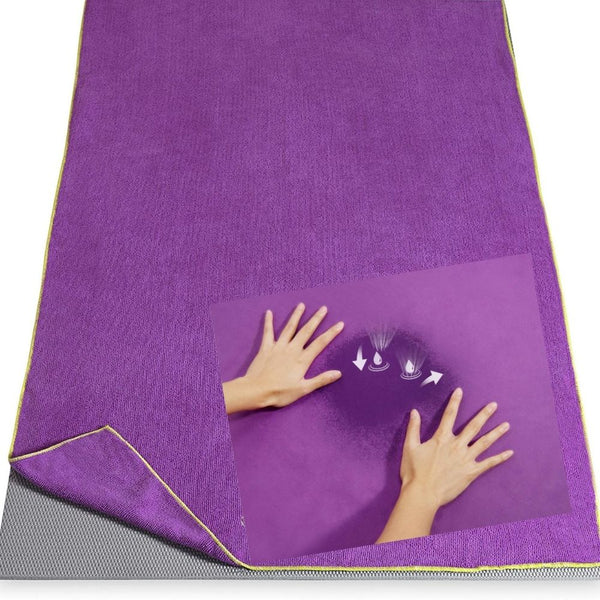 Adhocia™ Serviette de yoga légère ultra absorbante et séchage rapide  nous avons pensé qu’il était plus hygiénique et plus confortable de pouvoir essuyer la sueur de nos efforts lors de la pratique du yoga pour assurer nos prises.