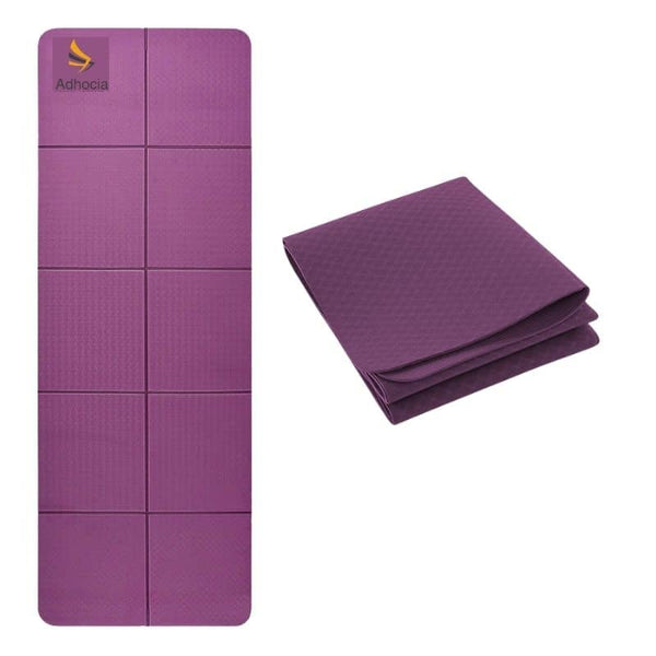 Tapis de yoga violet de voyage déplié - confortable site  officiel adhocia